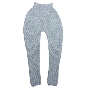 Aran Sweater Market Wool Cashmere Cable Knit Sweater Leggings Pants Size M Gray